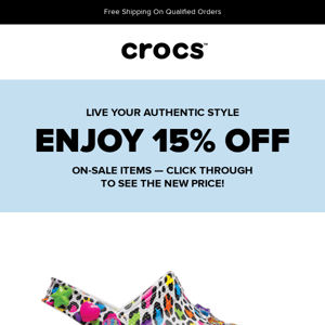 Price drop and 15% off! Take home some Crocs