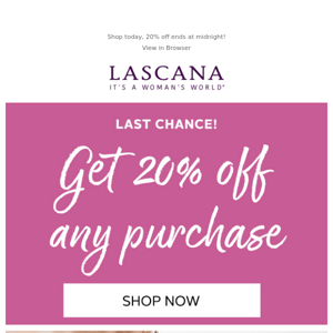 Last chance ❗❗ 20% off your purchase