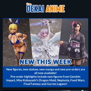 Genshin Impact, Miss Kobayashi's Dragon Maid, RWBY, Neptunia and more!