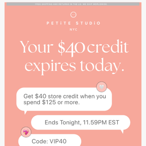 Your $40 Credit is Expiring... 💔