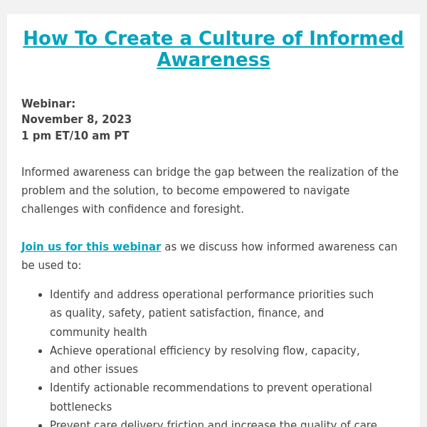 Webinar: How to Create a Culture of Informed Awareness [From Our Partners]