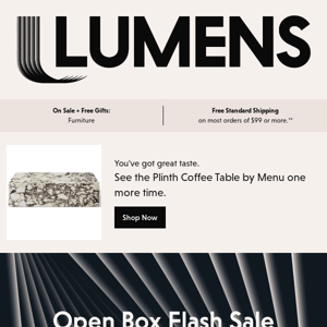 Flash Sale: Open Box Returns.