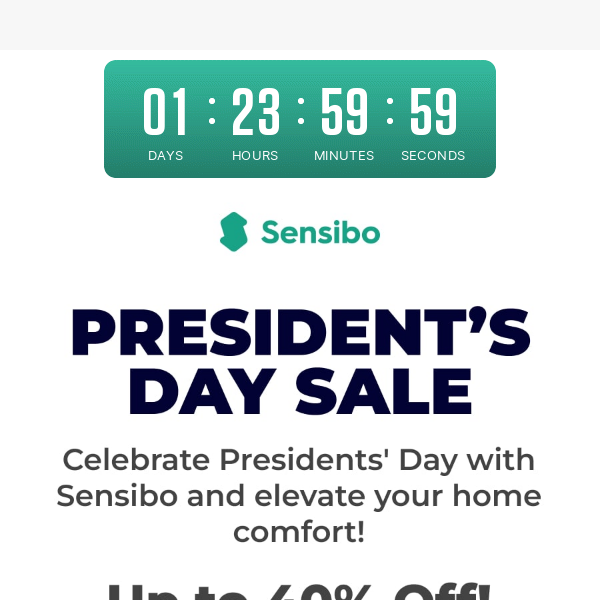 ⏰ Hurry! President's Day Deals - Up to 40% Off! 🇺🇸