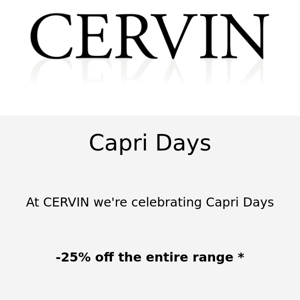 Capri days: 25% discount on the Capri range