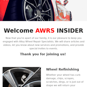 You're now an AWRS Insider