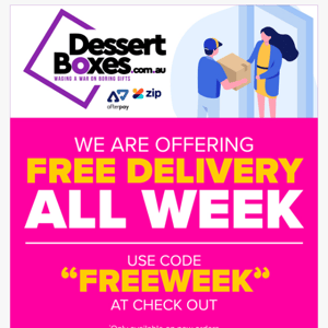 Free delivery all week 🚚 🚚 🚚 🚚