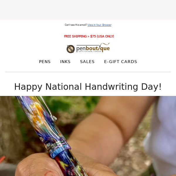 TODAY ONLY: National Handwriting Day Special