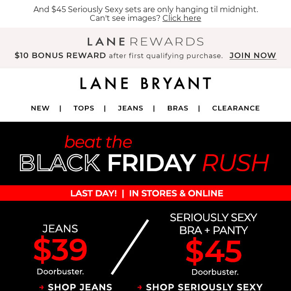 Last day! 50% OFF + $39 jeans are about to walk.