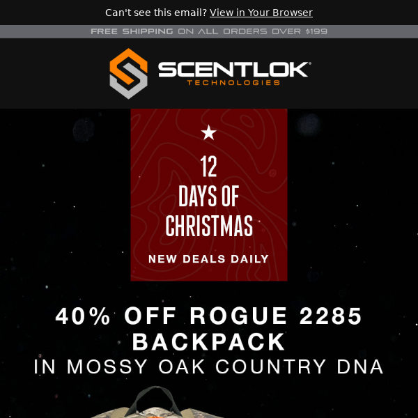 12 Days of Christmas: 40% off Rogue Backpack in Mossy Oak DNA