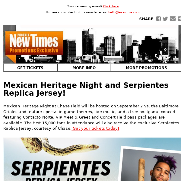 Pick up the Serpientes Replica Jersey on Sept - Phoenix New Times