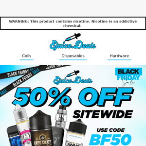 SAVE 50% on your ENTIRE ORDER!👀🙌