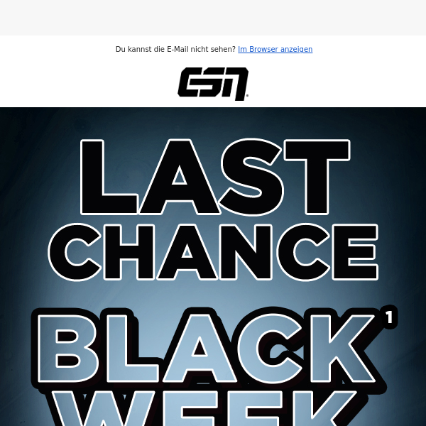 Letzte Chance 🔔 Die ESN Blackweek endet um 18:00 Uhr