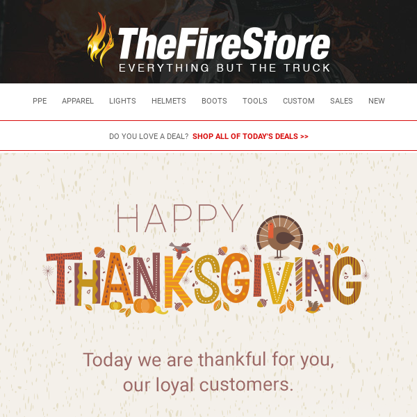 Happy Thanksgiving from TheFireStore! 🦃