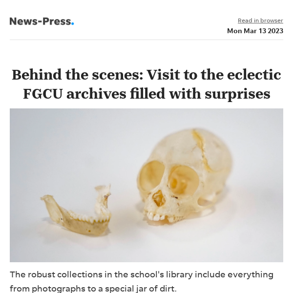 News alert: Treasure hunt: Visit to FGCU archives filled with surprises