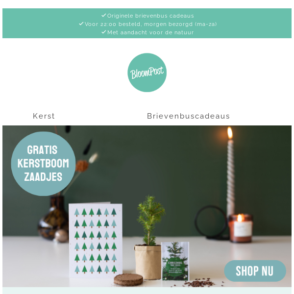 🎄 Gratis kerstboomzaden bij je brievenbus cadeau!