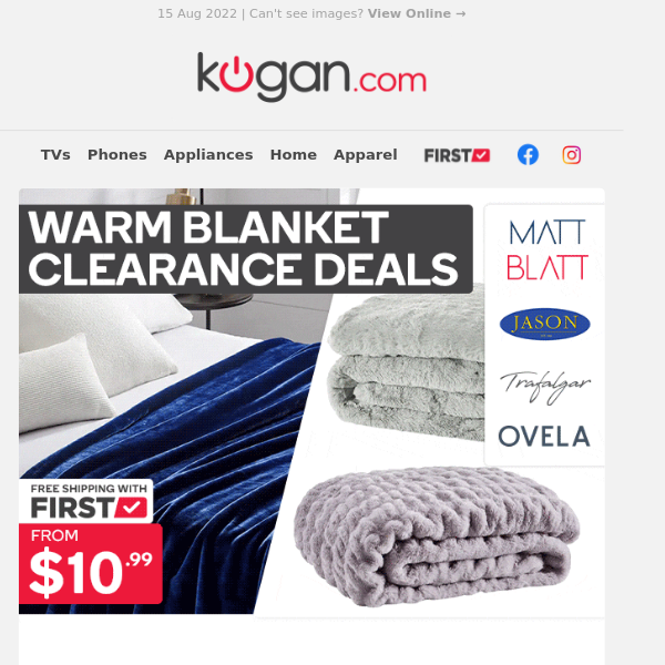 Winter Clearance: Warm Blankets & Throws from $10.99 - Hurry, Only While Stocks Last