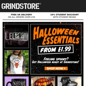 Feeling spooky? Get Halloween ready at Grindstore