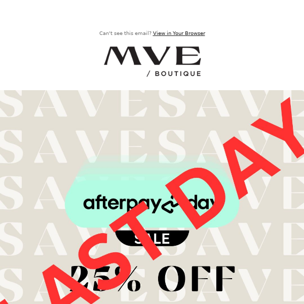 LAST DAY - 25% OFF