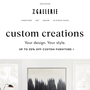 Design Your Interiors With Custom Options Up To 25% Off