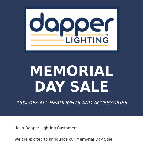 Dapper Lighting Memorial Day Sale