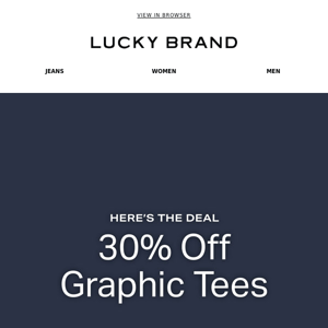 You're In Luck! Tees Are 30% Off!