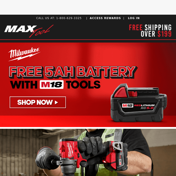 FREE Milwaukee Battery w/ M18 Tools 🔋