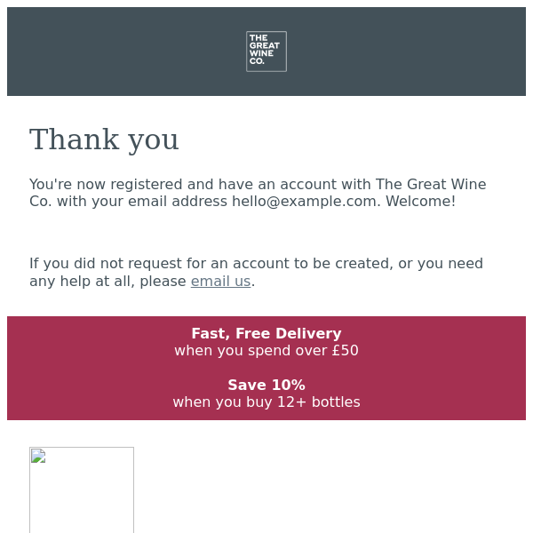 Thanks for Registering at The Great Wine Co.