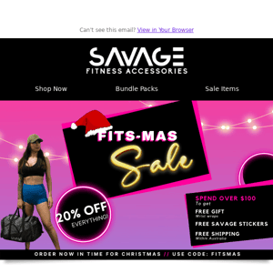 Savage Fitness Accessories Get in Fast for our Storewide Fits-Mas Sale!🎄