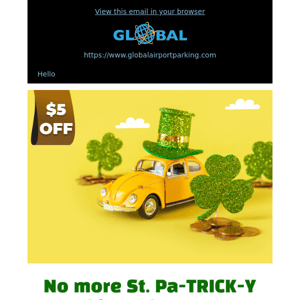 Save $5 while you park during this St. Patrick's Day ☘️
