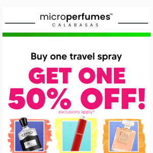 BOGO 50% Off Any Travel Spray!