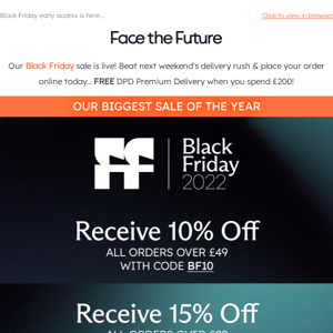 20% Off Today With Code BF20 Face the Future | Shop Our Black Friday Sale