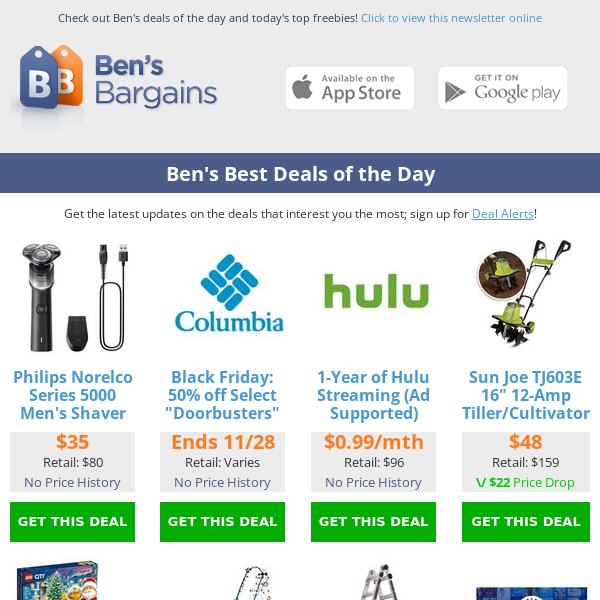 Ben's Best Deals: AirPods Max Giveaway - $0.99/mth Hulu - $20 LEGO Advent - $159 Gorilla Ladder (22ft)