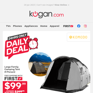 Daily Deal: Family Camping Tent $99.99 (Rising to $279 Tonight!)