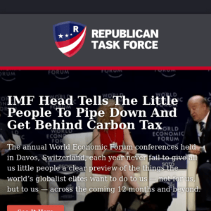 IMF Head Tells The Little People To Pipe Down And Get Behind Carbon Tax