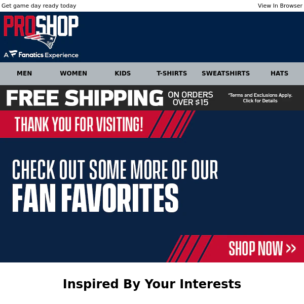 Thanks For Visiting The Official Patriots Shop