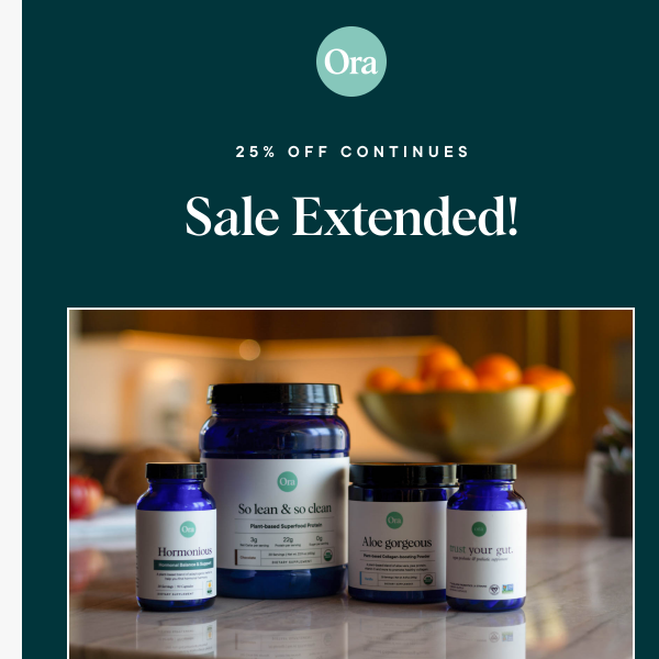 25% off site-wide extended!