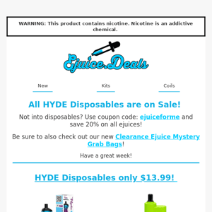 Hyde Disposables On Sale!