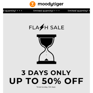 ⚡ONGOING: 3-Day 50% Off Flash Sale