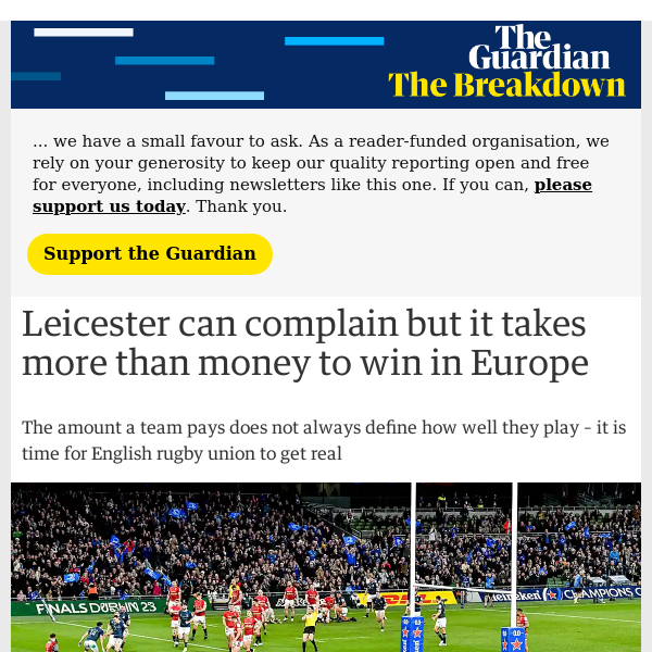 The Breakdown | Leicester can complain but it takes more than money to win in Europe