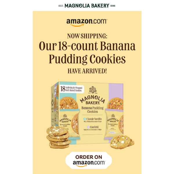 NOW ON AMAZON: 18-Count Banana Pudding Cookies 🍪🍌