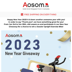 The 2023 Aosom January Giveaway Is Here!