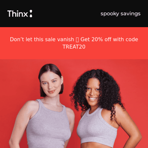 Bad luck? No way with 20% off Thinx 🐈‍⬛