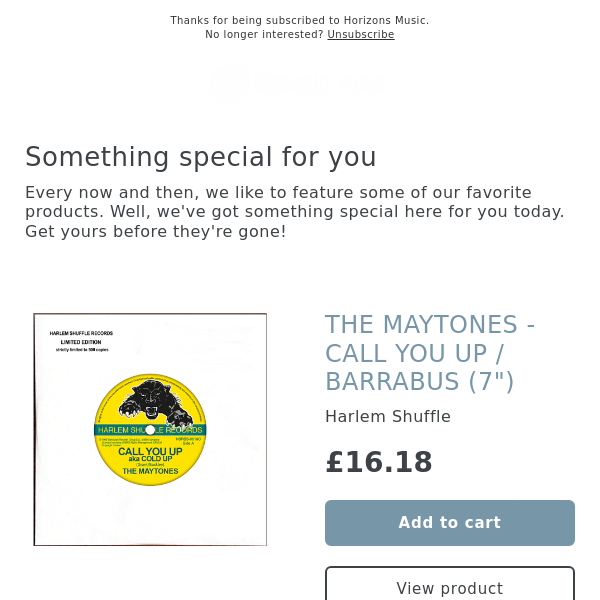 OUT NOW! 2 NEW HARLEM SHUFFLE 7" - THE MAYTONES / THE PARAGONS