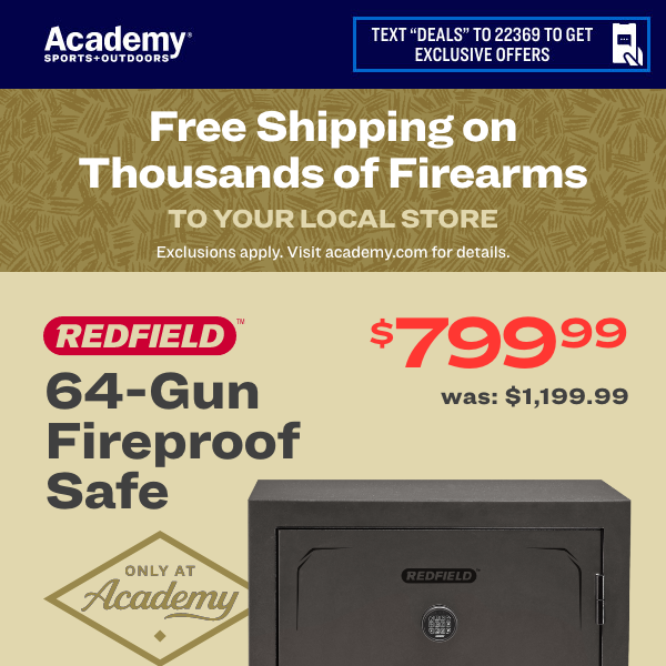 SAVE $400 on a Redfield 64-Gun Safe