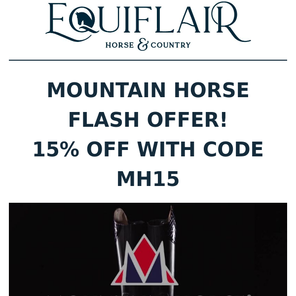 FLASH OFFER - 15% OFF MOUNTAIN HORSE