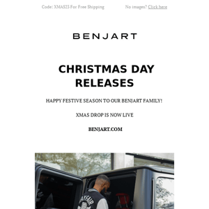 Christmas Day Releases - Now Live Via Benjart.com