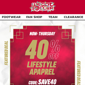 Two Days Only | 40% Off Lifestyle Apparel!