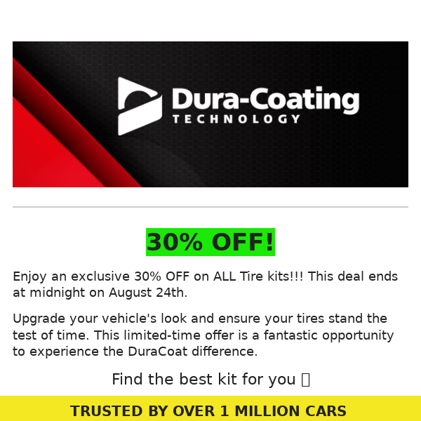 🚨LIMITED TIME 🚨 30% OFF Dura Dressing Tire Kit!