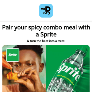 Hey Mr D Food, Cool off the spice with an ice-cold Sprite! ❄️🌶️🥤