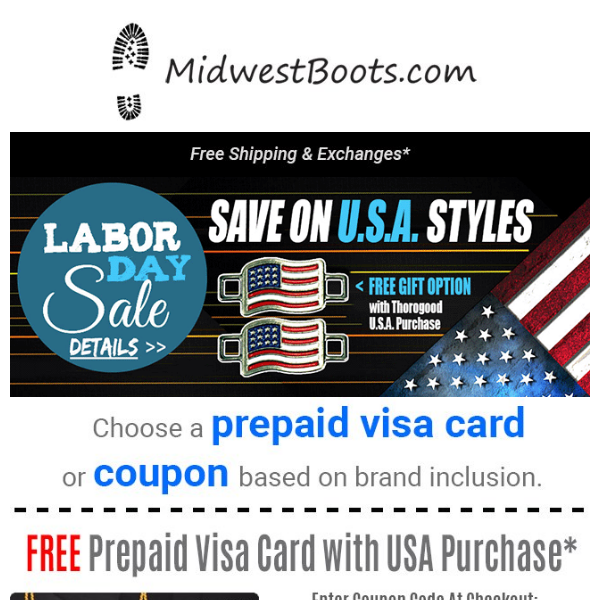 LABOR DAY Weekend Deals on U.S.A. Items!